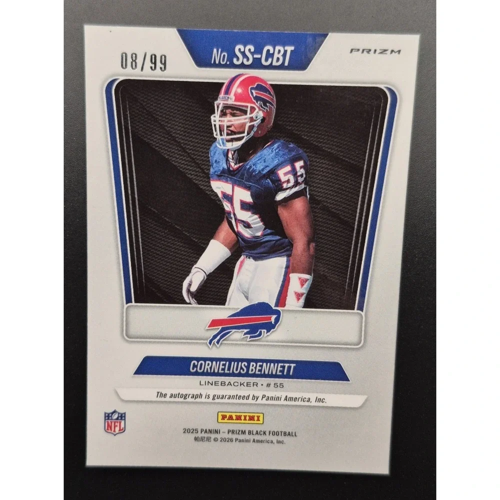 2025 Prizm Black Cornelius Bennett #SS-CBT Sensational Signatures Red /99‎ Bills